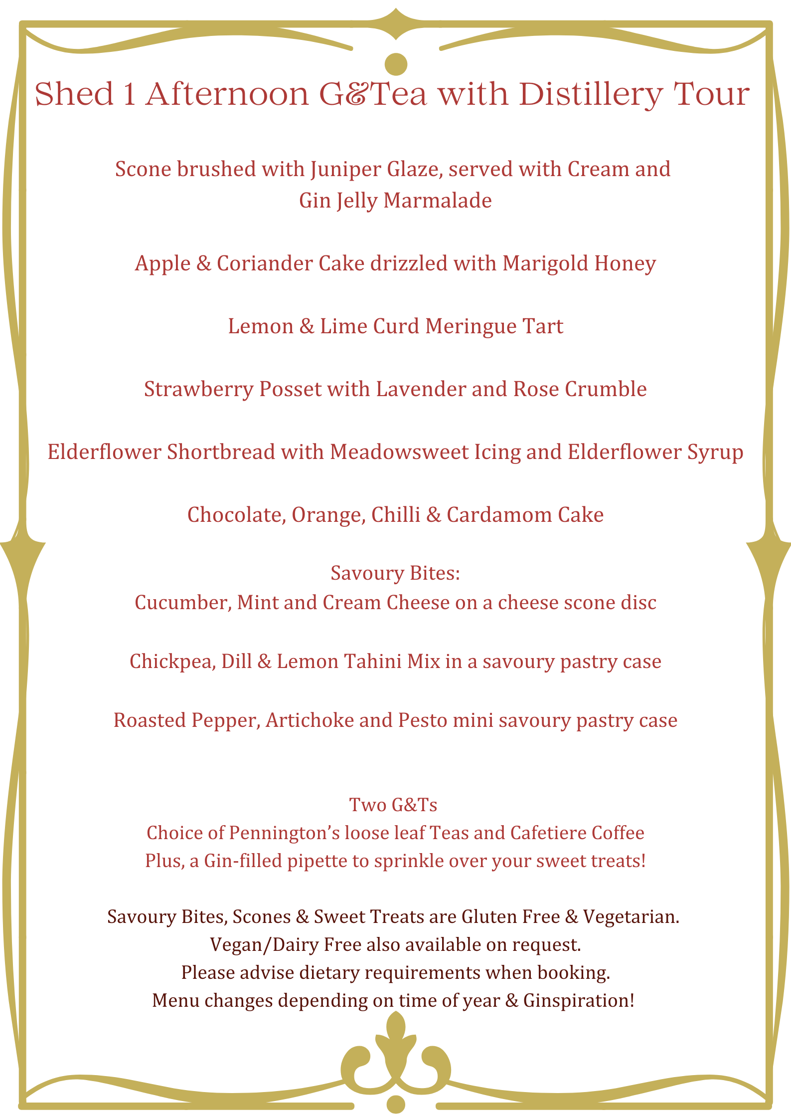 Gluten Free_Vegetarian_Shed One Afternoon Tea_August_2023