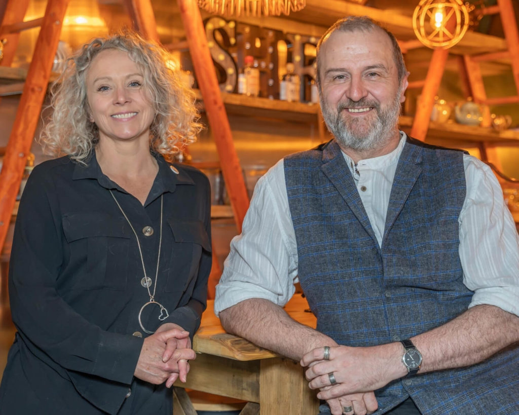 Andy and Zoe at the Gin Visitor Centre | Shed 1 Distillery