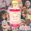 Chuckleberry Gin bottle with images of laughing people