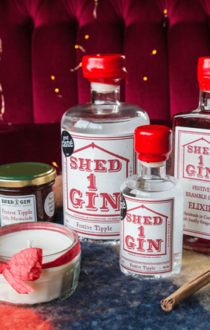 Shed 1 Festive Gin Hamper_Candle_Liqueur_Bottles_Marmalade
