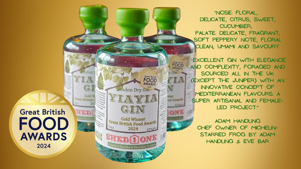 Great British Food Awards Gold for Yiayia Gin 