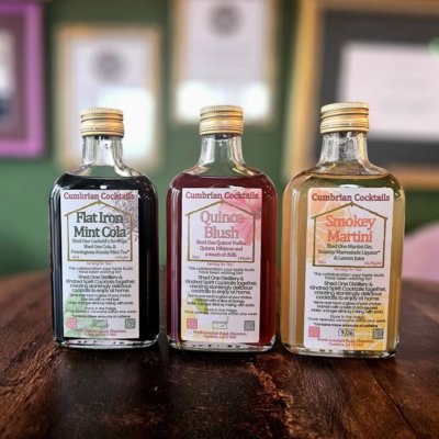 Three bottles of cocktails