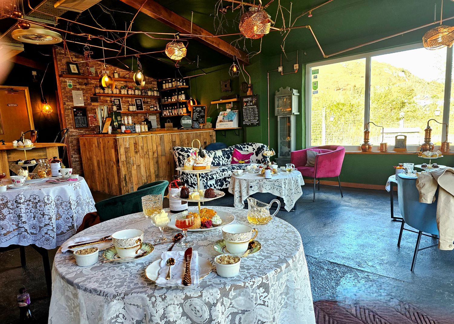 Image of tables set for afternoon tea.